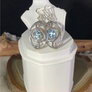 Vintage sterling silver topaz earrings